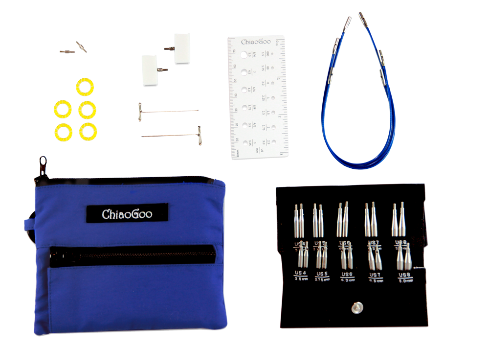 Набір з'ємних спиць ChiaoGoo BLUE Shorties [Small] 5 та 8cм арт. 7230-S